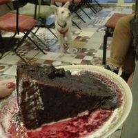 vegan chocolate cake at Cafe Bar 67 in Athens