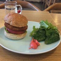 A delicious Tofu burger at ZeroGo in Beijing