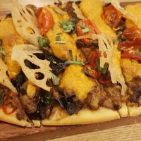 Eggplant&Lotus root pizza at ZeroGo in Beijing