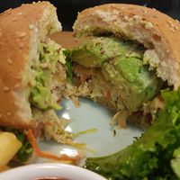 Tofu&avocado burger at ZeroGo in Beijing