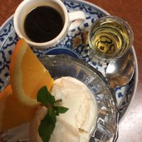 Ice cream, organic espresso & frangelico - delicious!! at Madame K's Vegetarian - Williamstown in Williamstown