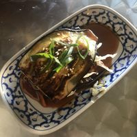 Eggplant miso  at Madame K's Vegetarian - Williamstown in Williamstown