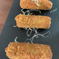 Pea and mint croquettes  at FAMA Aperitif Bar in Benalmadena
