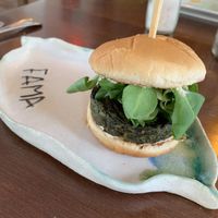 Vegan burger at FAMA Aperitif Bar in Benalmadena