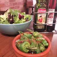Salad (only lettuce) and grilled peppers. at FAMA Aperitif Bar in Benalmadena
