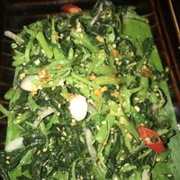 Morning glory salad!! So gooood! at Shan Kitchen in Yangon
