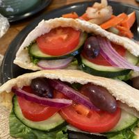 Hummus pita sans cheese at Passion Pie Cafe in Truth Or Consequences