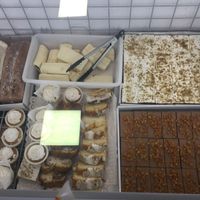 Freezer section of cakes  at Green Meat in San Sebastian