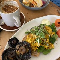 Tofu scramble kimchi toastie at Okere Falls Store in Rotorua