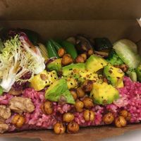 Buddha bowl with beetroot rice and avocado at VegFarm - Wú Guójiè Shū Shí in Taichung