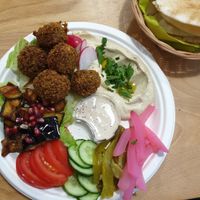 Falafel plate at Falafel Full in Warsaw