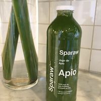 Organic celery juice  at Sparaw - Recoleta in Buenos Aires