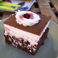 Schwarzwälder (chocolate cherry cake) at Avokado in Koper