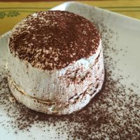 Aquafaba meringue cake at Al Mangiar Sano in Mortara