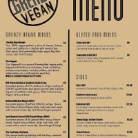 Menu at Greazy Vegan in Cardiff