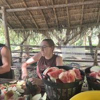 Preparing food for elephants   at Elephant Nature Park in Chiang Mai