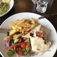 Amazing vegan falafel wrap! at Castle Inn in Criccieth