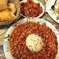 Baked beans, acili ezme and bread at Silk Road Cafe and Restaurant in Goreme