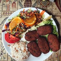 Falafel, they swapped the yoghurt for rice. at Silk Road Cafe and Restaurant in Goreme
