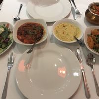 Katmandu Jerra aloo, tarka daal and rajma curry; all vegan.  at Monkey Temple in West London