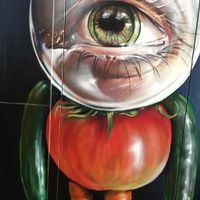 Ink en Lisboa. 
Falafel & tahina.
Así se ven las paredes.
 at Farm Food Ink Cafe in Lisbon