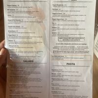 A while page of delicious vegan options!  at Massimo's in Hout Bay