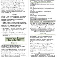 Vegan Menu at Massimo's in Hout Bay