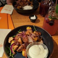 Kartoffeln mit roten Zwiebeln, Pilzen und 1t Mayo :D at Cafe Del Sol  in Filderstadt