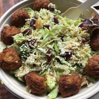 Salad with falafel  at We Feat Pure Organic in Aalborg