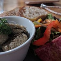 Vegan pâté (chickpea olive?) + Ciabatta. Also great! at Kuppila in Nara
