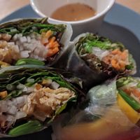 Fresh and minty tofu veggie spring rolls at Kuppila in Nara
