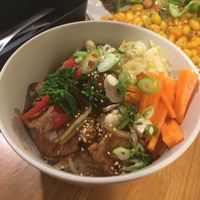 Soya meat rice dish with loads of veggies  at Kuppila in Nara