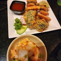 Vegetable tempura at Sushi Yoshi in Seven Mile Beach
