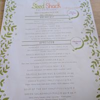 Menu at Seed Shack in Gilbert