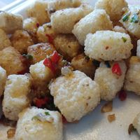 $9.95 Spicy Salt-pepper Tofu (not spicy) at Jeff's Vegan in Frisco