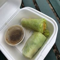 Summer rolls (half eaten, comes with four) at Jeff's Vegan in Frisco