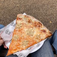 Vegan pizza slice with cashew "ricotta" at DiFontaine's Pizzeria in Dublin