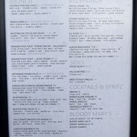 Menu  at The Handle Bar in Oxford