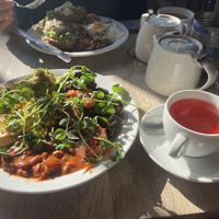 With a nice cup of teaa  at The Handle Bar in Oxford