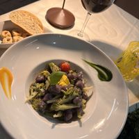 Gnocchi with broccoli and edible flowers!  at Pata Chic in Venice