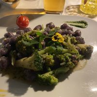 Lovely potato gnocchi with broccoli and walnuts   at Pata Chic in Venice