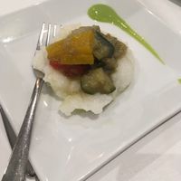 White polenta with caponata at Pata Chic in Venice