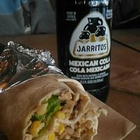 Vegan burrito with rice, tofu, guac, hot sauce, lettuce and corn. at Guacamole - Morton in Moncton