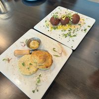 Maple Butter Biscuit and Rice Croquettes   at Seasons Plant Based Kitchen in Salt Lake City
