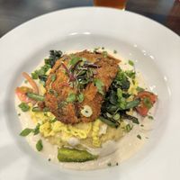 Steak and Grits  at Seasons Plant Based Kitchen in Salt Lake City