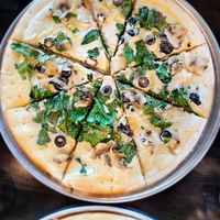 Truffle cream pizza at Seasons Plant Based Kitchen in Salt Lake City