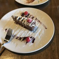 Chocolate cake at Seasons Plant Based Kitchen in Salt Lake City
