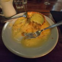 Pumpkin pie and custard (vegetarian) #Veganuary at The Dancing Man Brewery in Southampton