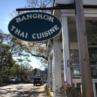 Street sign at Bangkok Thai Cuisine in Oak Bluffs