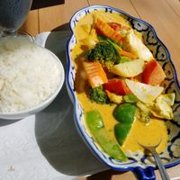 Yellow curry with vegetables at Bangkok Thai Cuisine in Oak Bluffs